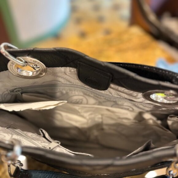 NWOT Brighton Linaria Logan Quilted Leather Studded Black Rose Bag - Picture 5 of 5